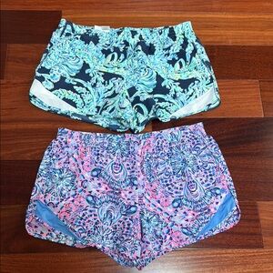 2 pair of Lilly Pulitzer Luxletic runaround shorts